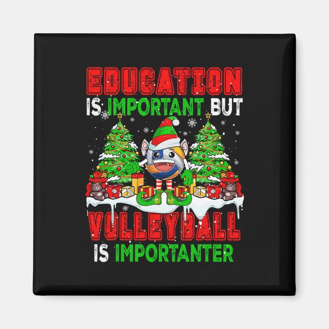 Imán La educación es importante el voleibol, es importa (Frente)