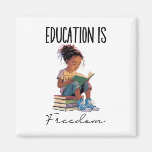Imán La educación es libertad Libros de maestros negros