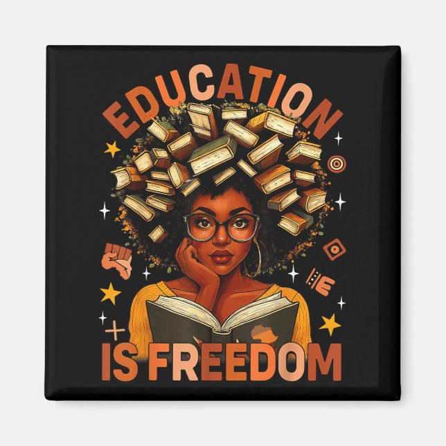 Imán La educación es profesor negro dom libros historia (Frente)