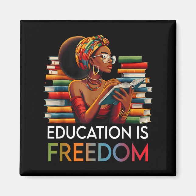 Imán La educación es profesor negro libros historia neg (Frente)