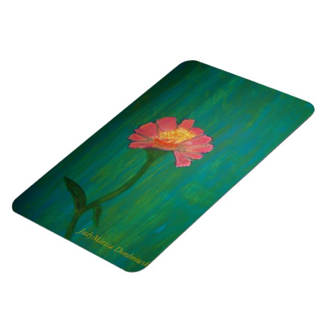 Imán La encantadora zinnia rosa (Lado Izquierdo)