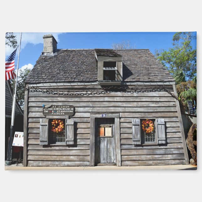 Imán La escuela de madera más antigua de St. Augustine, (Anverso)