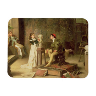 Imán La escultora joven (aceite en lona)
