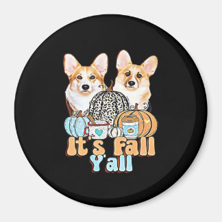 Imán La estética única de Fall Y'all Corgis