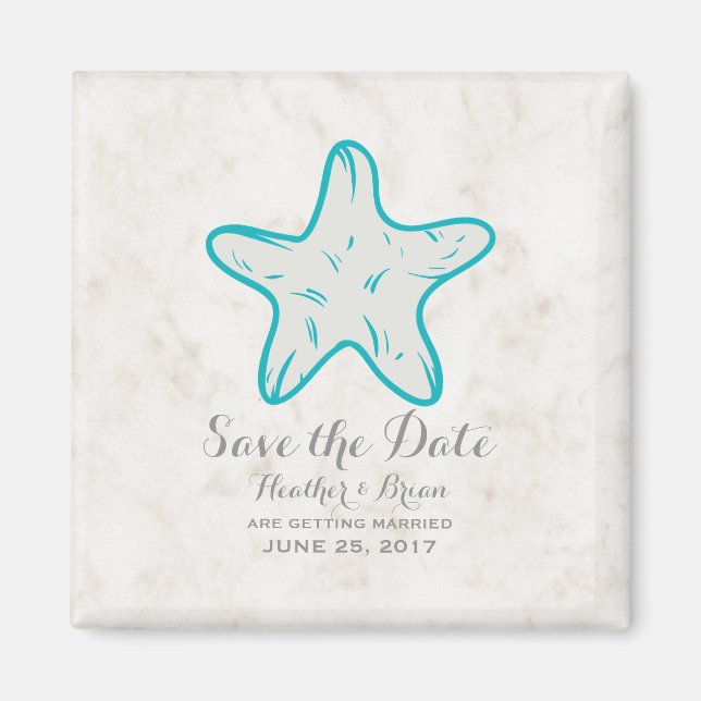 Imán La estrella de mar turquesa rusa salva la fecha (Frente)