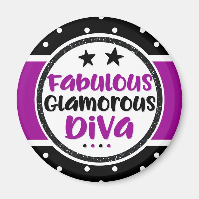 Imán La fabulosa diva glamorosa morada (Frente)