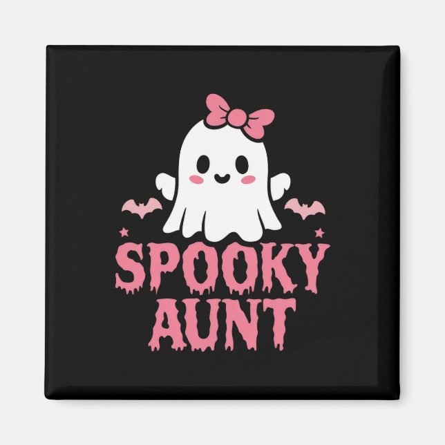 Imán La familia de la tía guapa rosada, fantasma blanco (Frente)