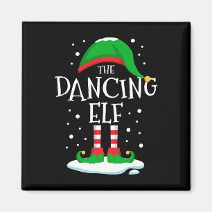 Imán La familia de los Navidades Elf bailando coincidie
