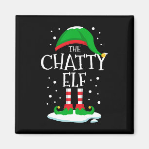 Imán La familia de Navidades de Elf Chatty coincidiendo