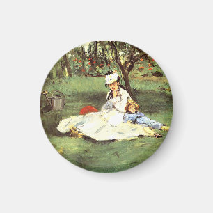 Imán La familia Monet en su jardín Edouard Manet