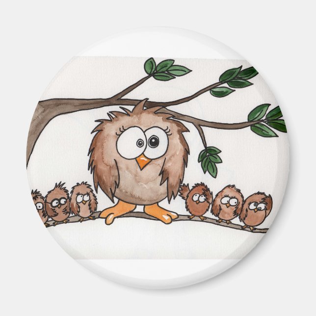 Imán La familia Owl (Frente)