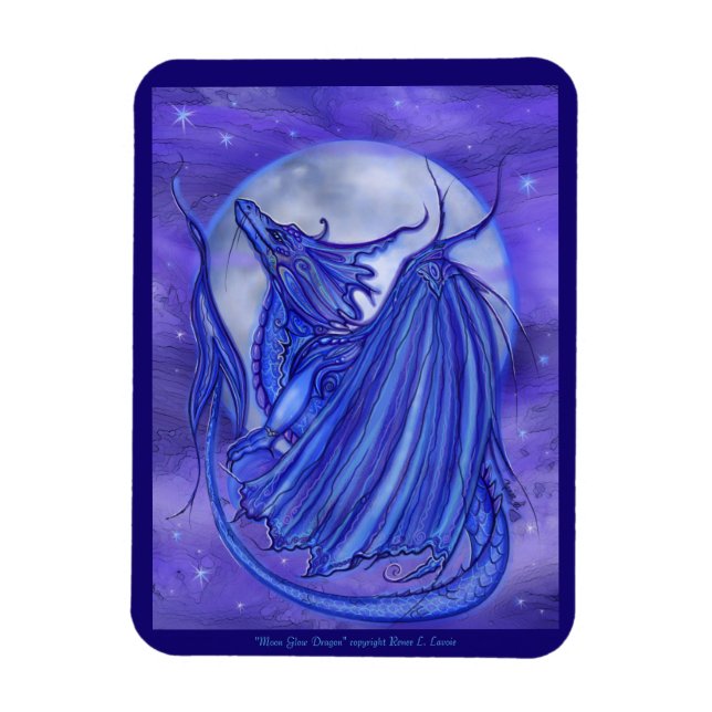 Imán La fantasía del dragón "Moon Glow" de Renee Lavoie (Vertical)
