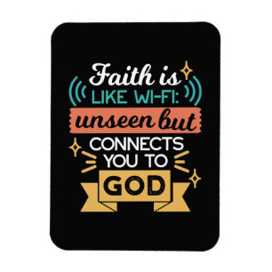 Imán La fe es como WiFi Arte divertido de citas cristia