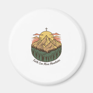Imán La Fe Puede Mover Montañas Camiseta Vintage de Mon