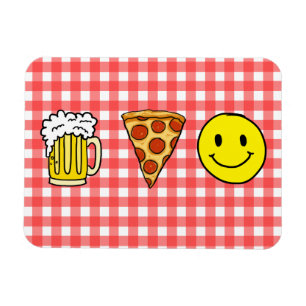 Imán La felicidad de la pizza de cerveza