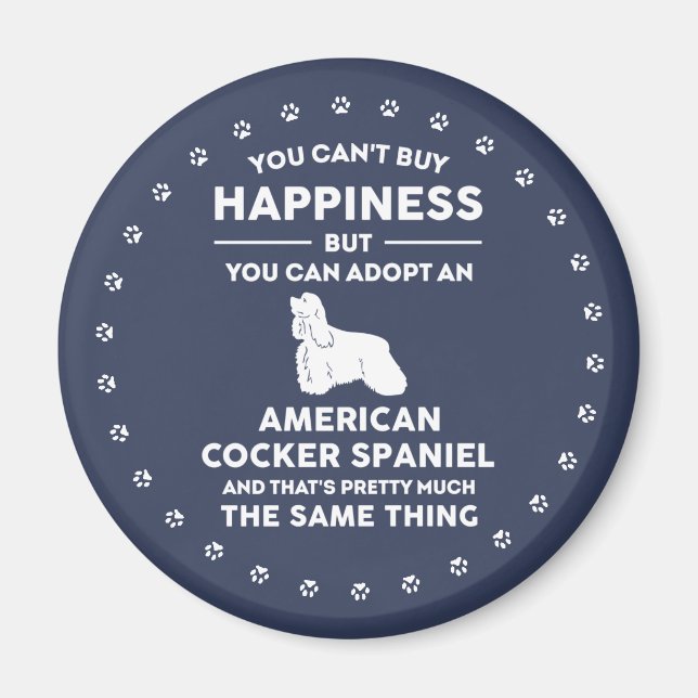 Imán La felicidad del Cocker español de Estados Unidos (Frente)
