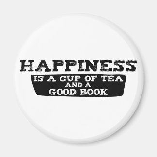 Imán La felicidad es una taza de té y un buen libro