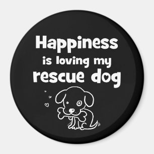 Imán La felicidad está amando mi perro del rescate