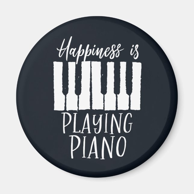 Imán La felicidad pianista inspiradora juega al piano (Frente)
