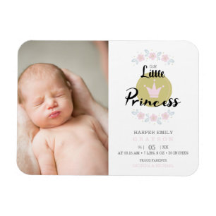 Imán La floral rosa Garland Princess Crown Newborn Chic