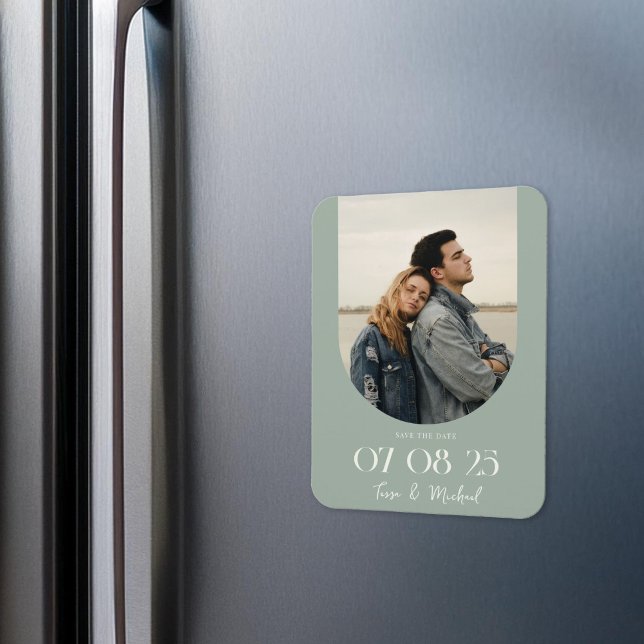 Imán La foto moderna del Arco de Boho Sage Green salva  (Subido por el creador)