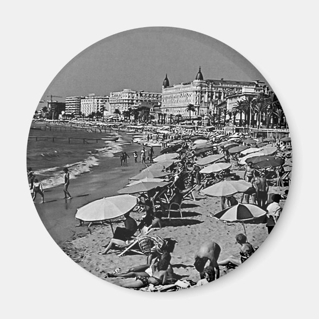 Imán La Francia vintage Cannes la playa (Frente)