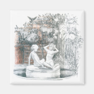 Imán la fuente de la ciudad con figuras de chicas