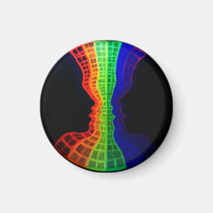 Imán La fuente del arcoiris colorido y amoroso