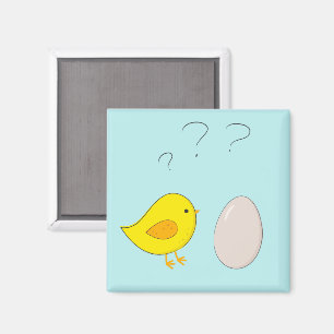 Imán La gallina o el huevo lindo personalizado de Pascu