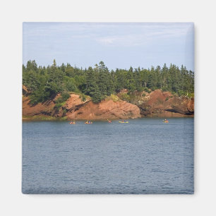 Imán La gente hace kayak de mar en la Bahía de Fundy en
