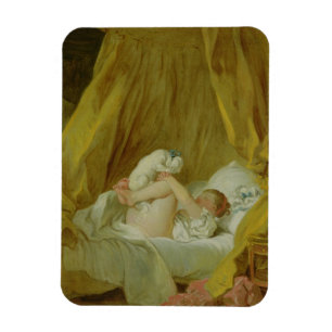 Imán "La Gimblette", chica con un perro, c.1770 (aceite