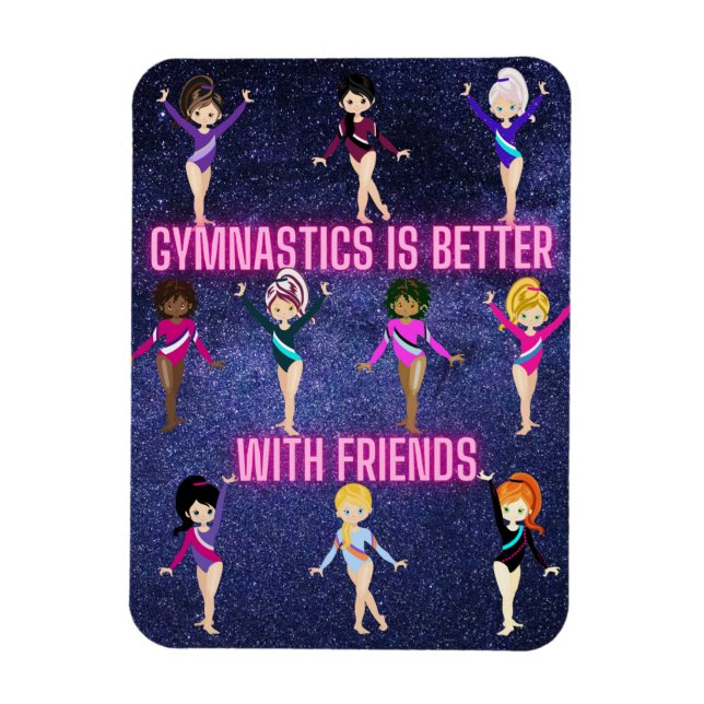 Imán La gimnasia es mejor con amigos    (Vertical)