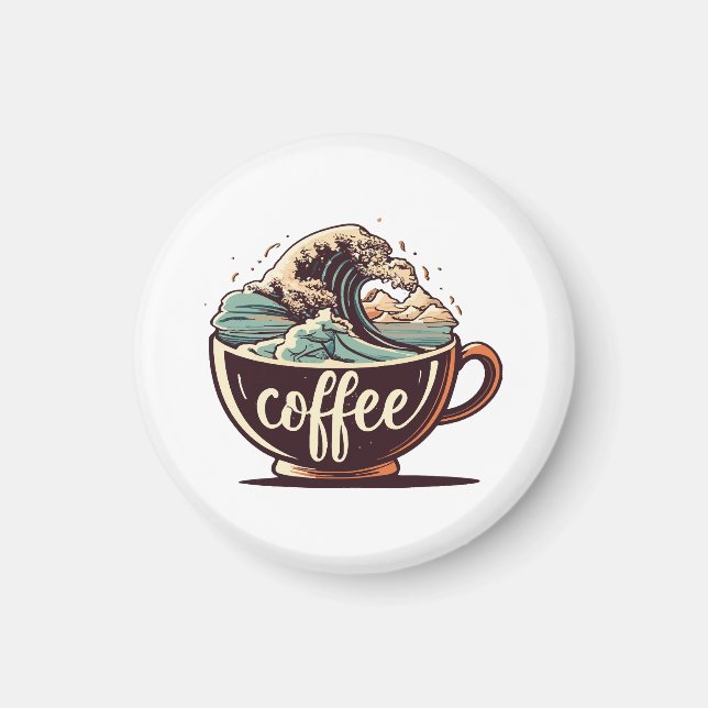Imán La Gran Ola De Café (Frente)