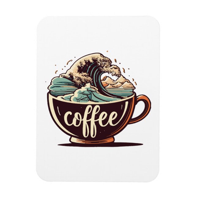 Imán La Gran Ola De Café (Vertical)