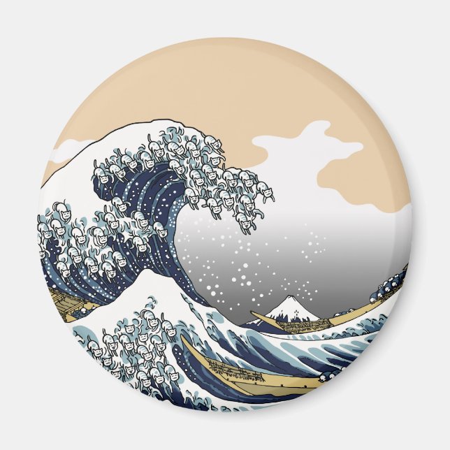 Imán La gran ola de Katagawa (Frente)