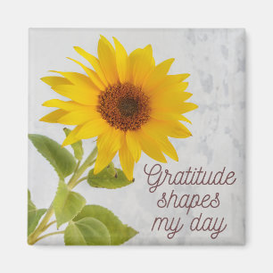 Imán La gratitud forma mi día Cita Positiva Girasol