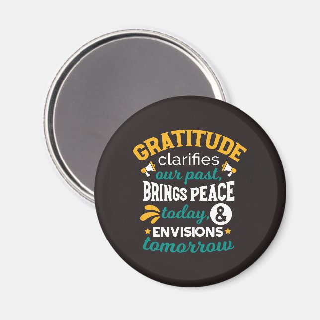 Imán La gratitud trae paz hoy – Fe positiva (Anverso/Reverso)