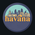 Imán La Habana Cuba Vintage City Skyline Arte<br><div class="desc">Diseño de ciudad de estilo vintage y retro con un hermoso paisaje, atracción turística y arte de paisajes urbanos. rascacielos Guay y artículos de ilustracion de silueta de construcción para turistas y viajeros. Perfecto como recuerdo para volver a casa cuando viaja por todo el mundo. Guarde la memoria de sus...</div>