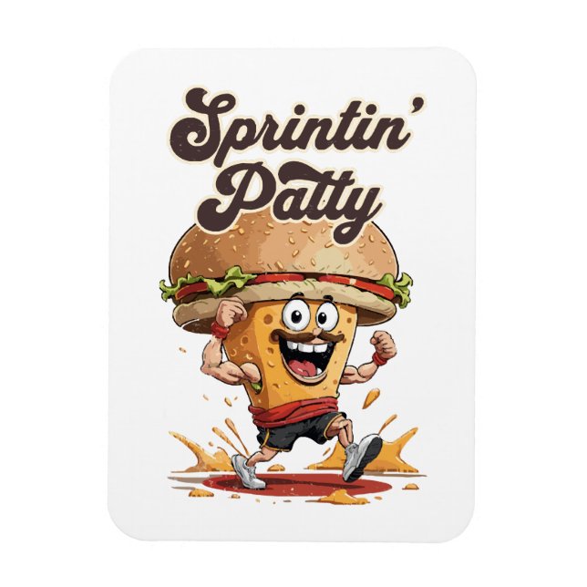 Imán La Hamburguesa Con Queso Corriendo (Vertical)
