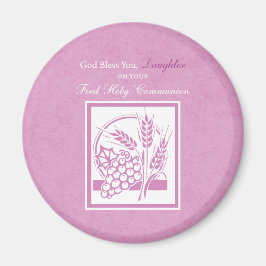 Imán La hija es la primera comunión, rosa