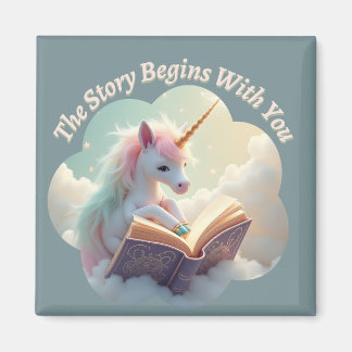 Imán La historia comienza contigo - Cute Unicorn