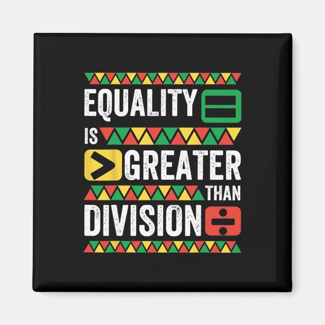 Imán La igualdad es mayor que la división Matemáticas H (Frente)