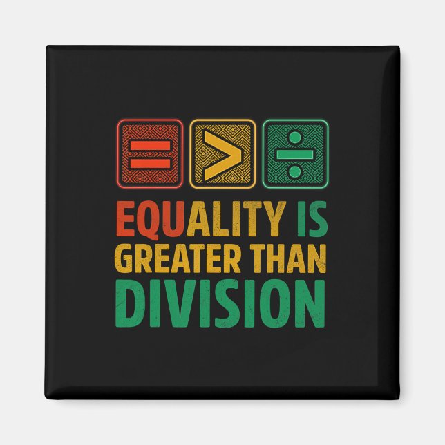 Imán La igualdad es mayor que la división Matemáticas M (Frente)