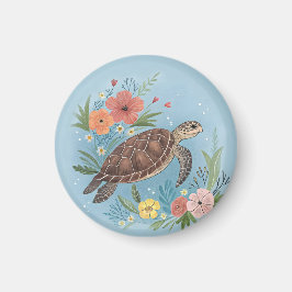 Imán La ilustración de una tortuga marina
