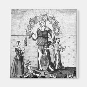 Imán La imagen de dama Astrology con los tres