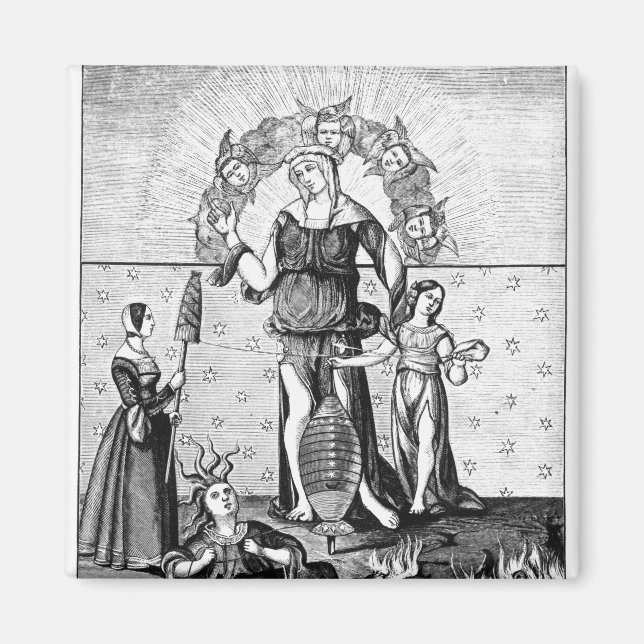 Imán La imagen de la astrología de Dame con los Tres (Frente)