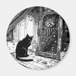 Imán La imagen de la ronda del gato de Dorian