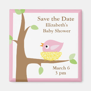 Imán La jerarquía del pájaro de bebé (rosa)