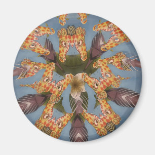 Imán La jirafa de Kaleidoscope Mandala: Resumen de arte