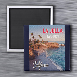 Imán La Jolla California Vintage Palm Trees Souvenirs